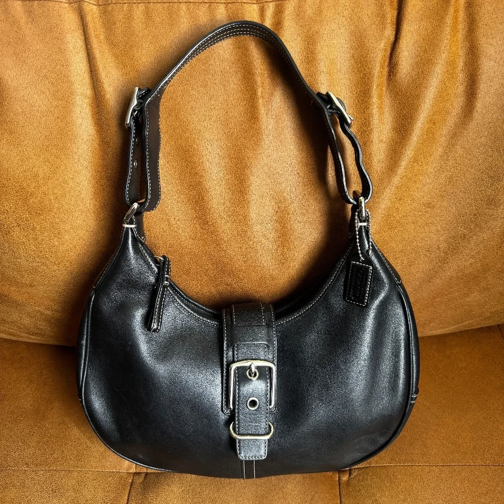 Coach | Bags | Vintage Coach Hamptons Leather Buckle Hobo 7548